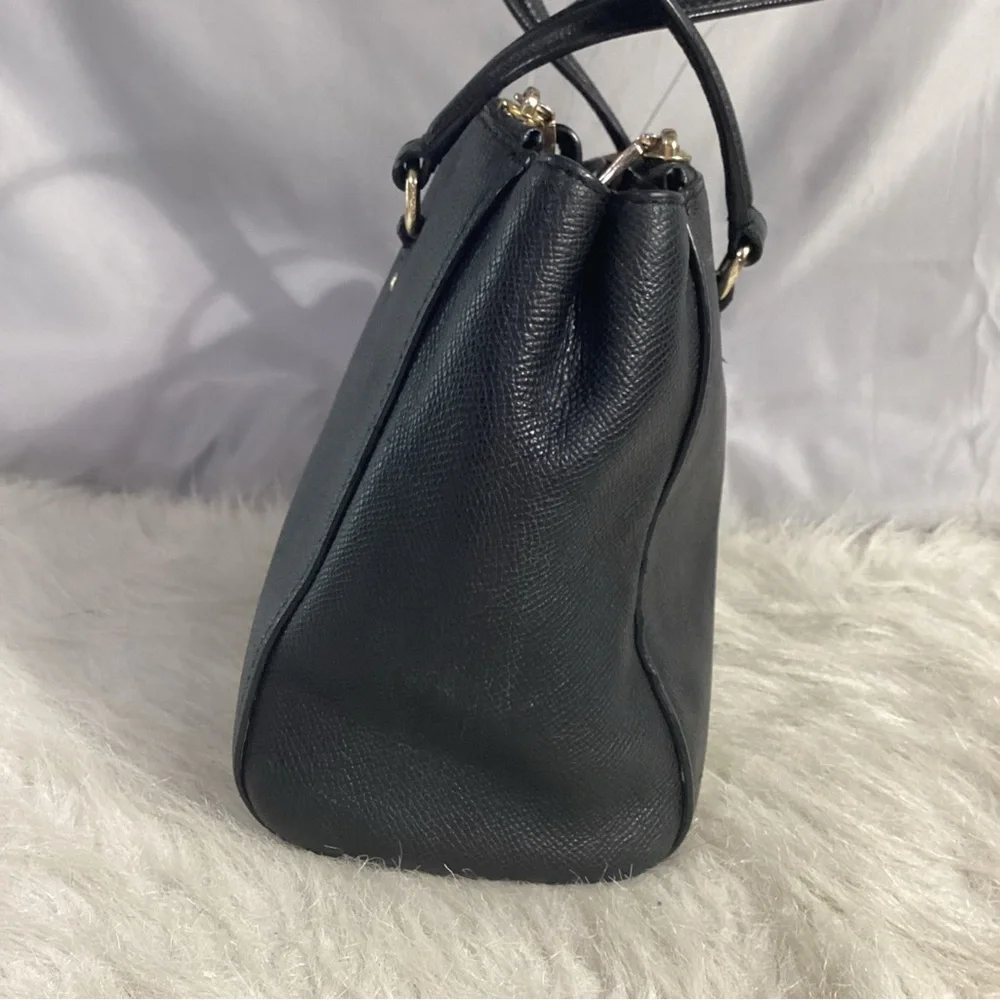 Coach Stanton Carryall Black Leather Satchel Bag 36681